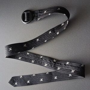 J.Crew M/L 100% SILK Black Skulls Belt New! Message W/ Requests!